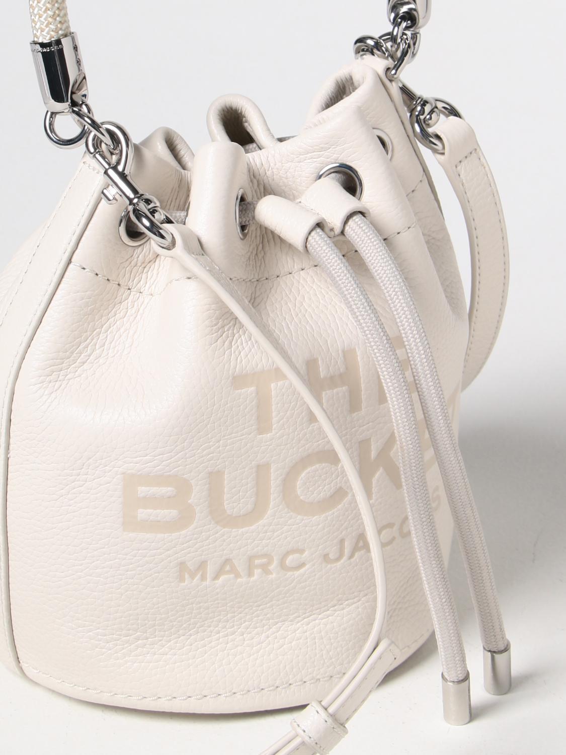 MARC JACOBS BORSA MINI: Borsa The Bucket Marc Jacobs in pelle a grana, Bianco - Img 3
