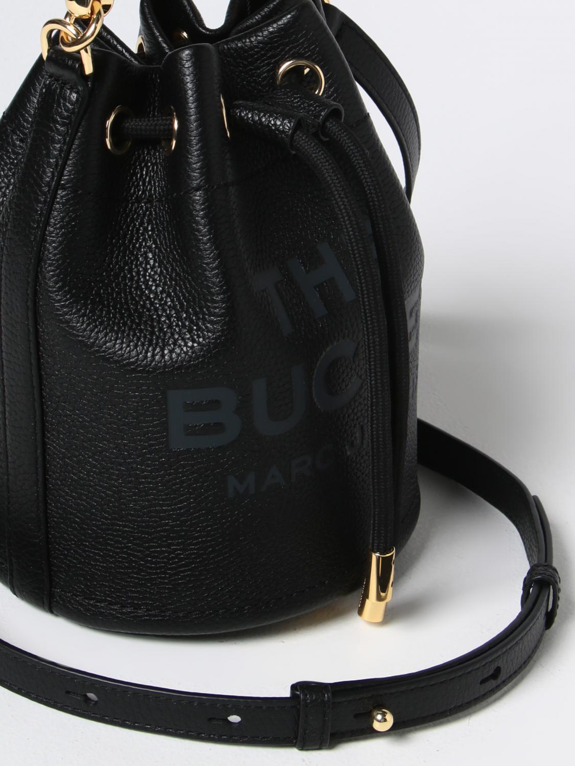 MARC JACOBS BORSA MINI: Borsa The Bucket Marc Jacobs in pelle a grana, Nero - Img 3