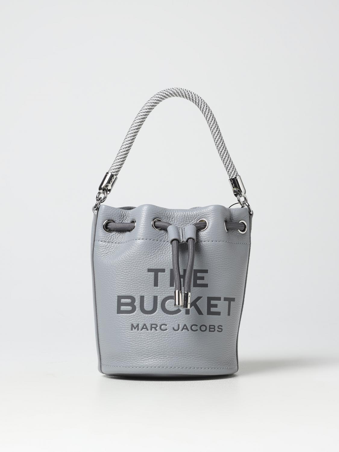 MARC JACOBS BORSA MINI: Borsa The Bucket Marc Jacobs in pelle a grana, Grigio - Img 1