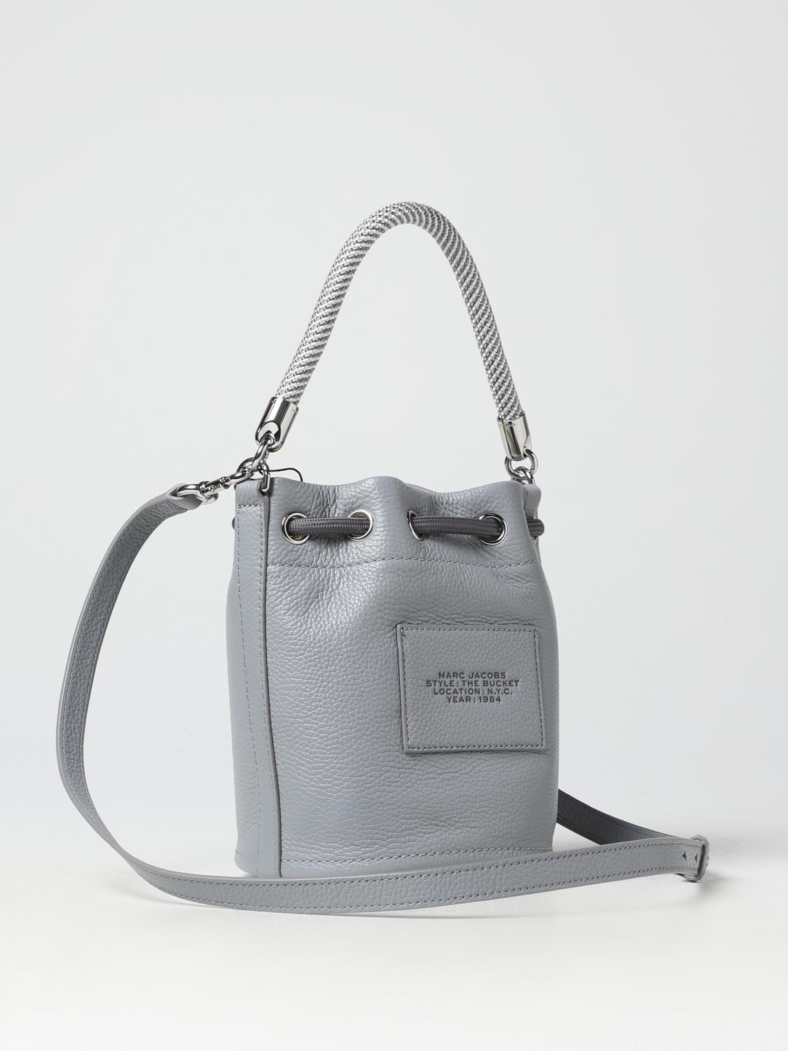MARC JACOBS BORSA MINI: Borsa The Bucket Marc Jacobs in pelle a grana, Grigio - Img 2