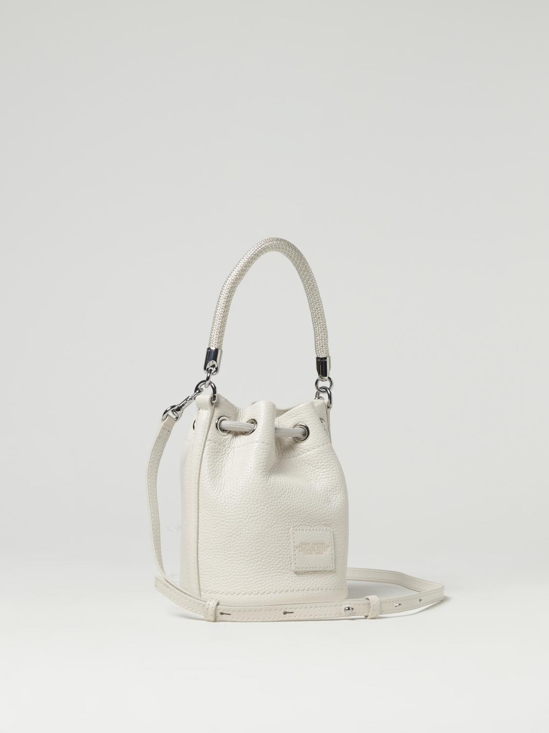 MARC JACOBS BORSA MINI: Borsa The Bucket Marc Jacobs in pelle a grana, Bianco - Img 2