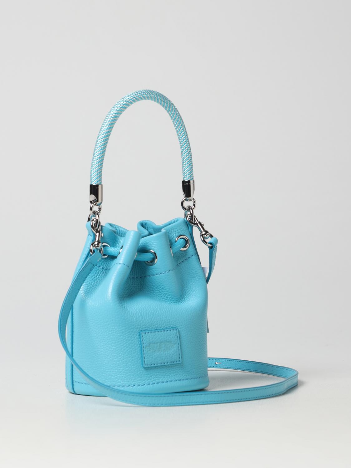 MARC JACOBS BORSA MINI: Borsa The Bucket Marc Jacobs in pelle a grana, Blue - Img 2