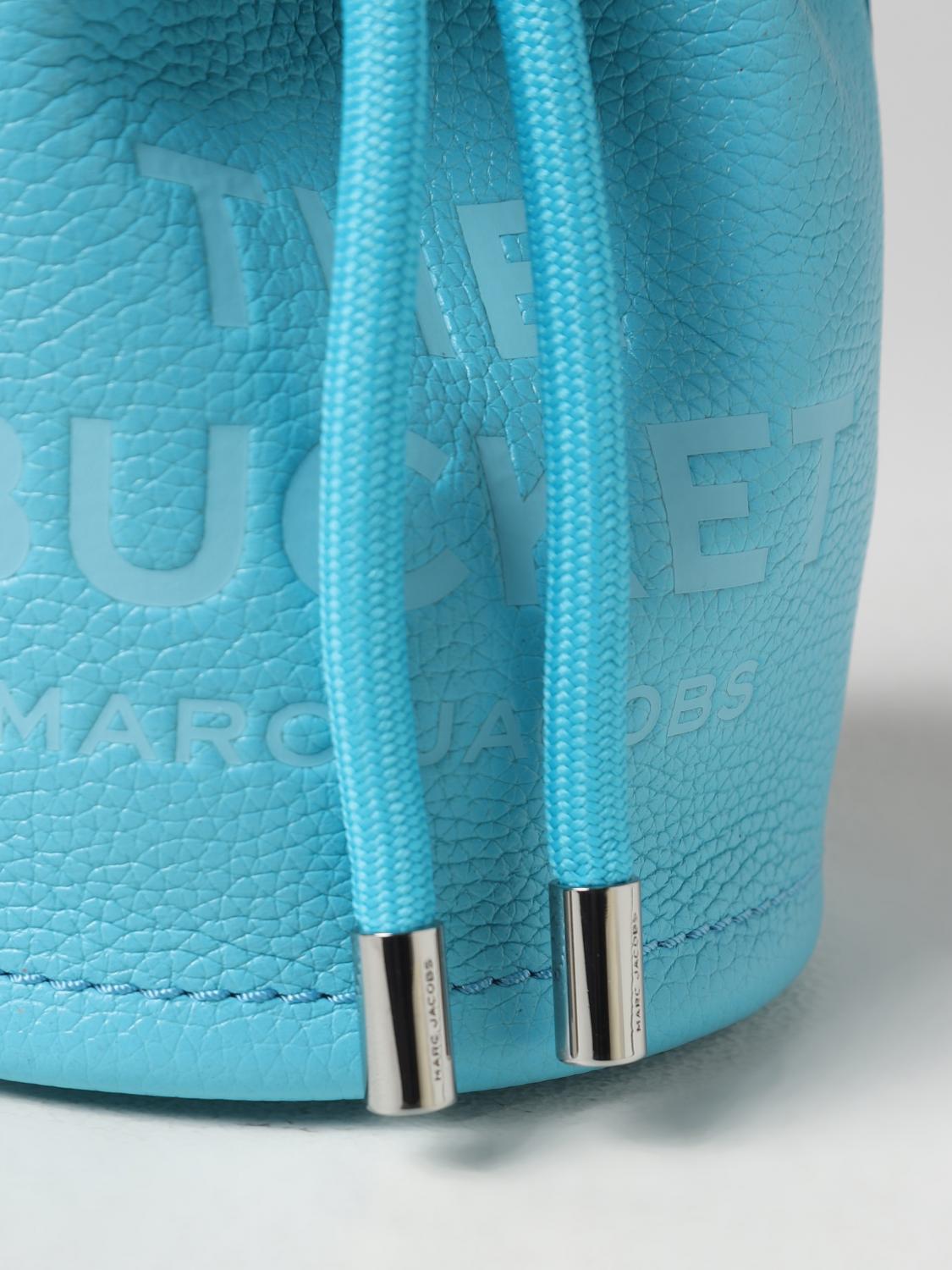 MARC JACOBS BORSA MINI: Borsa The Bucket Marc Jacobs in pelle a grana, Blue - Img 3