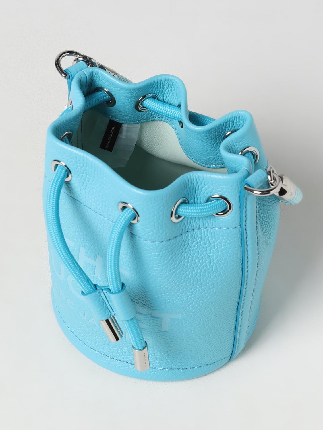MARC JACOBS BORSA MINI: Borsa The Bucket Marc Jacobs in pelle a grana, Blue - Img 4