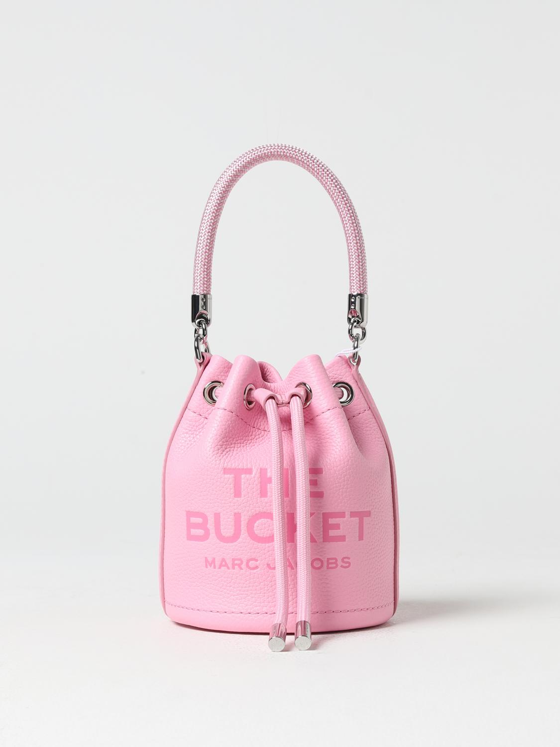 MARC JACOBS BORSA MINI: Borsa The Bucket Marc Jacobs in pelle a grana, Rosa - Img 1