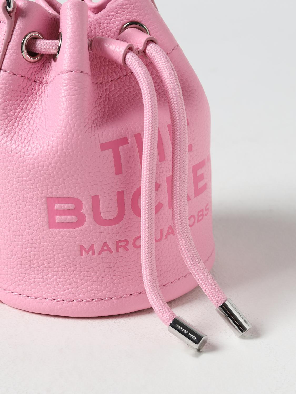 MARC JACOBS BORSA MINI: Borsa The Bucket Marc Jacobs in pelle a grana, Rosa - Img 3