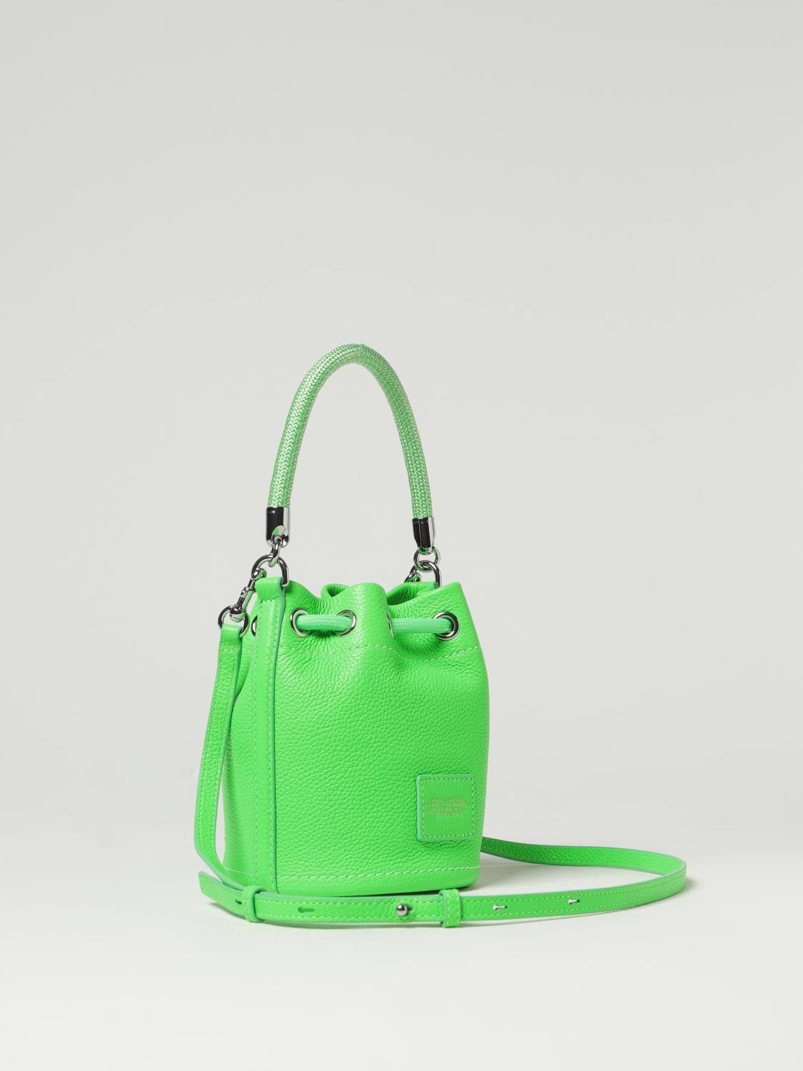 MARC JACOBS BORSA MINI: Borsa The Bucket Marc Jacobs in pelle a grana, Verde - Img 2