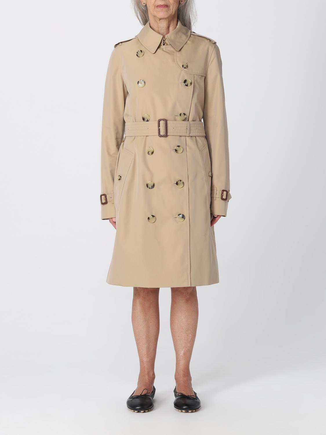 BURBERRY: Kensington Heritage trench coat in cotton Honey