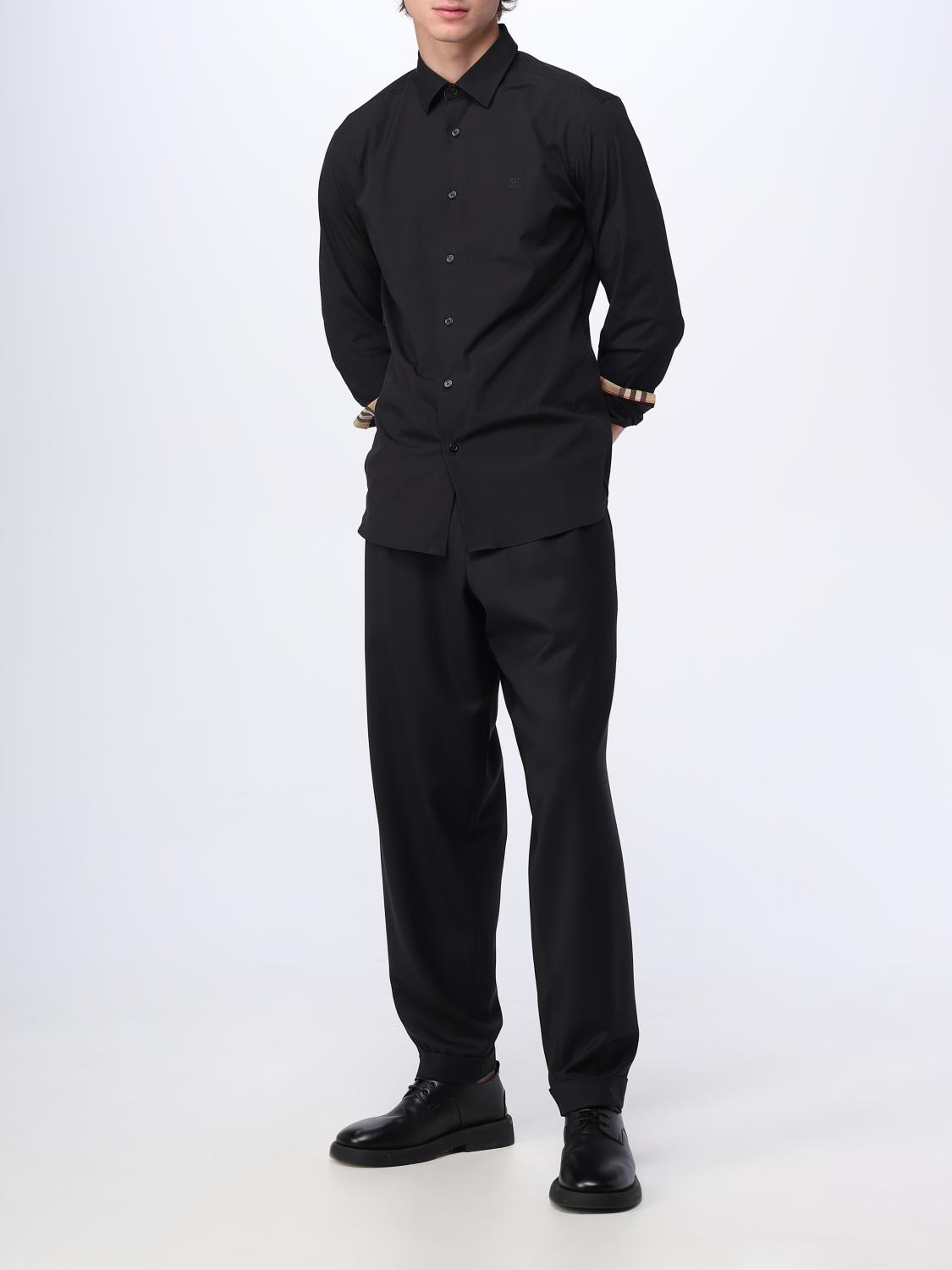 Burberry shirt in stretch cotton poplin - Black | 8071799 | GIGLIO.COM