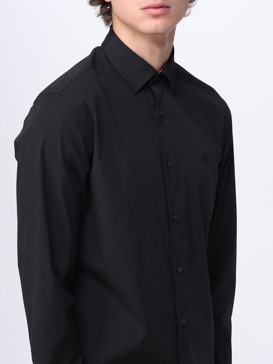 Burberry shirt in stretch cotton poplin - Black | 8071799 | GIGLIO.COM