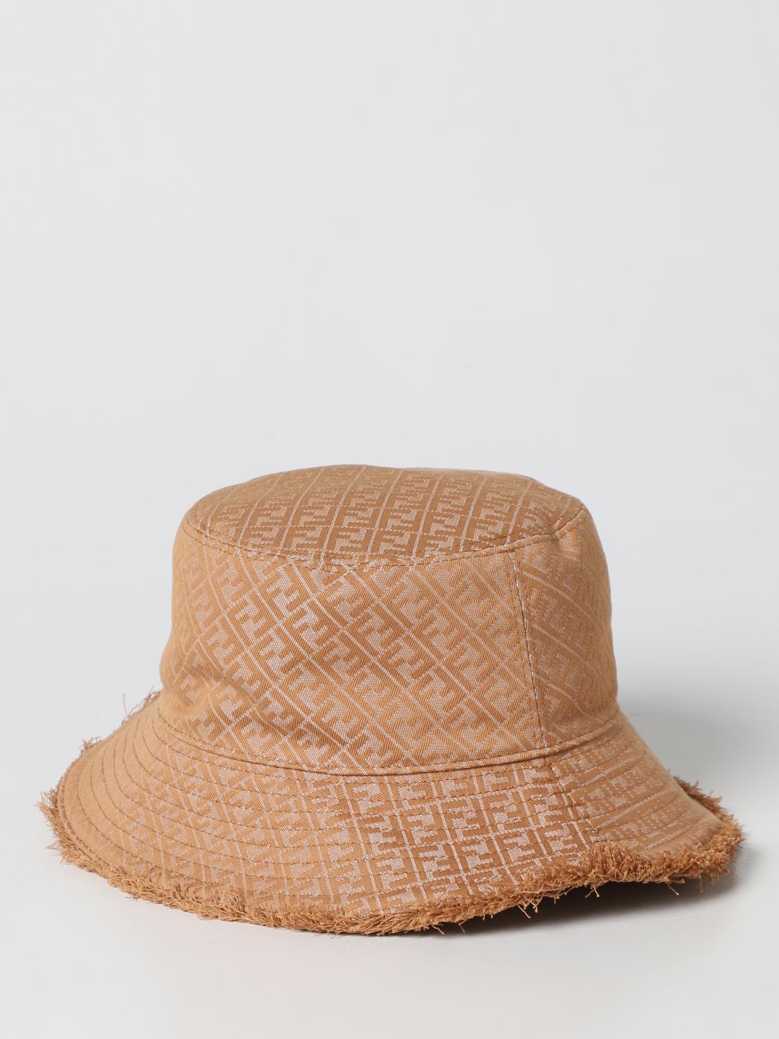 FENDI CAPPELLO: Cappello Fendi in misto cotone con monogram jacquard, Marrone - Img 2