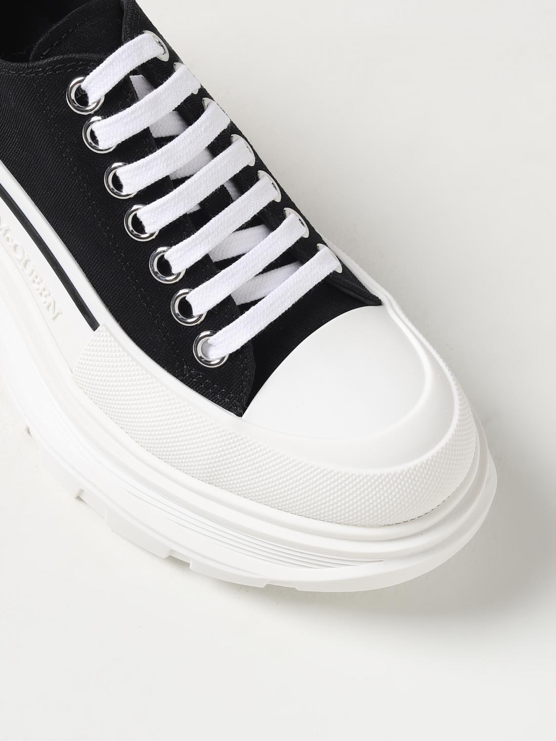 スニーカー alexander mcqueen SNEAKER (697072W4MV2 1070) McQueen Outlet: Tread Slick sneakers in canvas - Black
