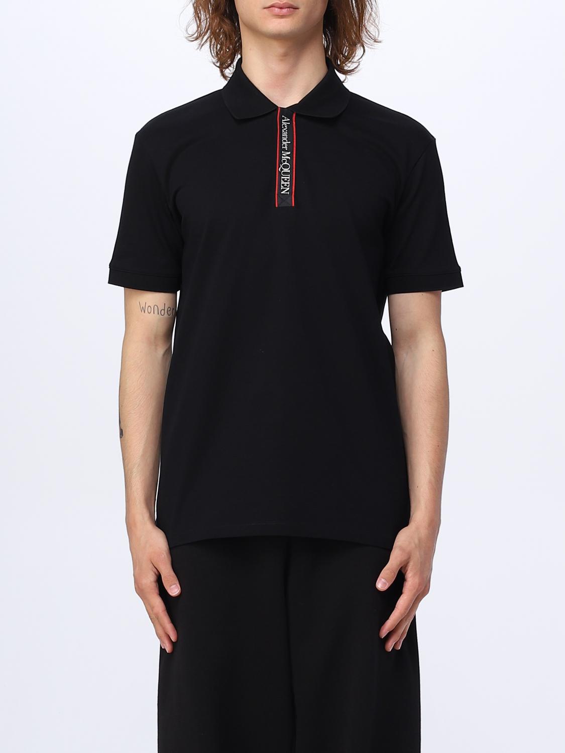 ALEXANDER MCQUEEN ブラックポロシャツ L Alexander McQueen ポロシャツ ALEXANDER MCQUEEN ブラックポロシャツ