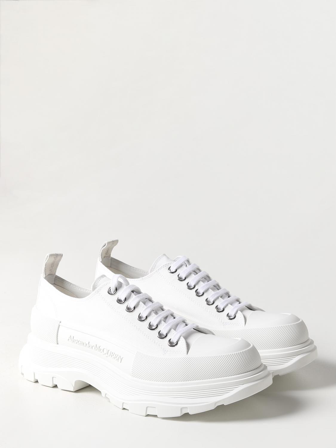 ALEXANDER MCQUEEN BROGUE SHOES: Alexander McQueen Tread Slick derby in canvas, White - Img 2