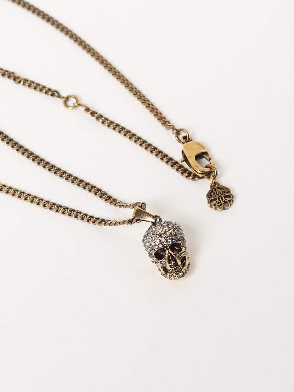 MCQUEEN GIOIELLO: Collana Skull McQueen in ottone, Silver - Img 2