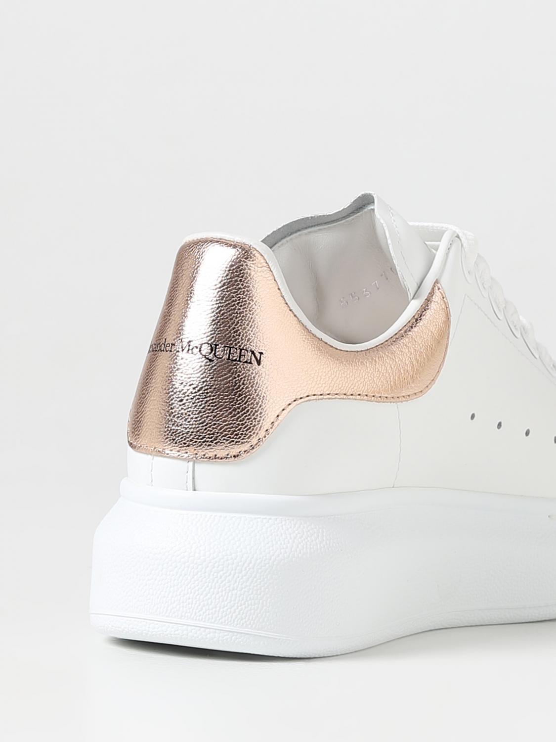 Alexander mcqueen rose gold trainers on sale