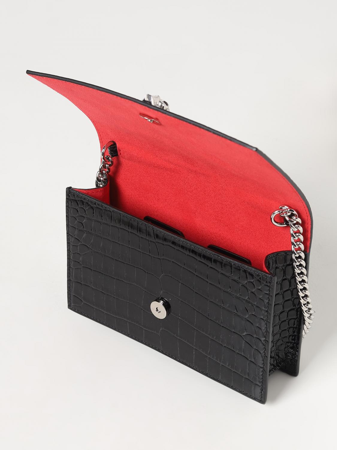 MCQUEEN BORSA A TRACOLLA: Borsa Skull McQueen in pelle stampa cocco, Nero - Img 4