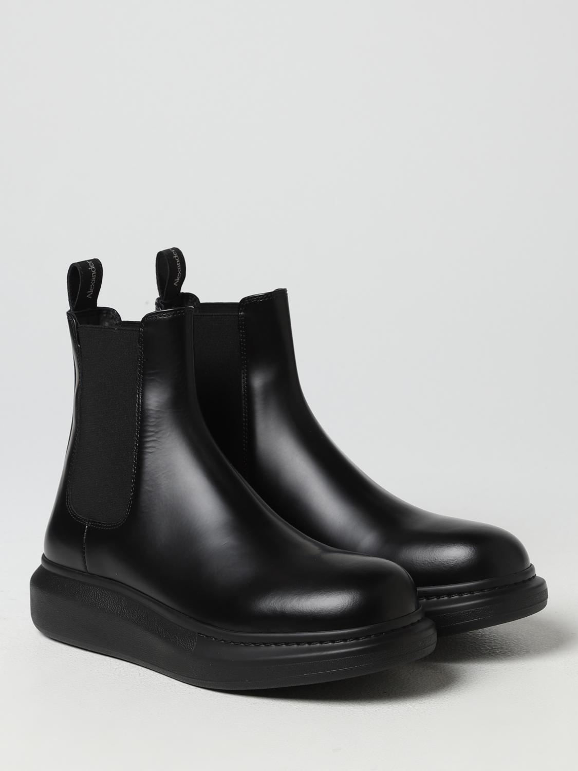 MCQUEEN BOOT: McQueen leather ankle boots, Black - Img 2