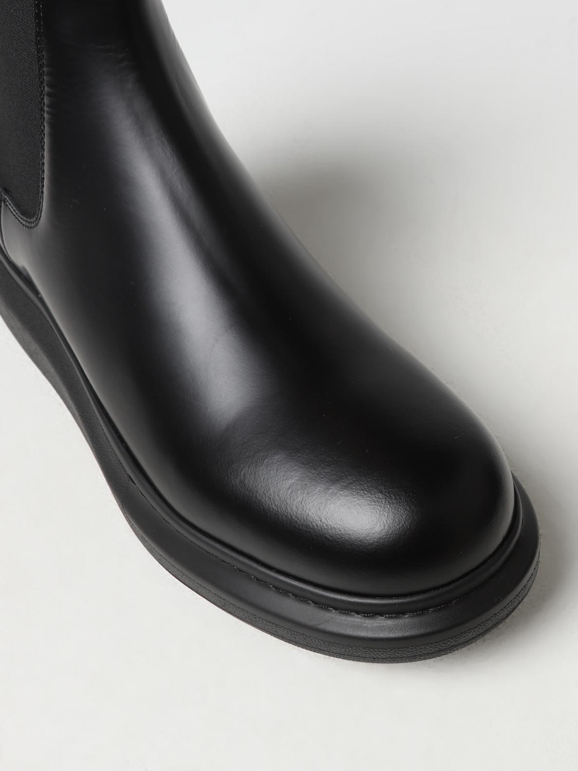 MCQUEEN BOOT: McQueen leather ankle boots, Black - Img 4