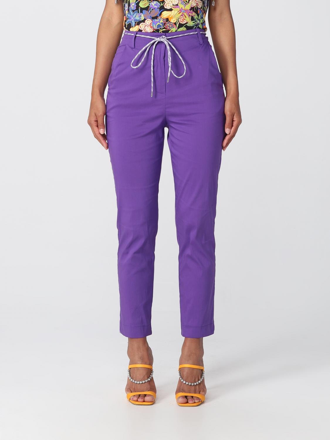 PATRIZIA PEPE PANTALONI: Pantalone Patrizia Pepe in misto cotone, Viola - Img 1
