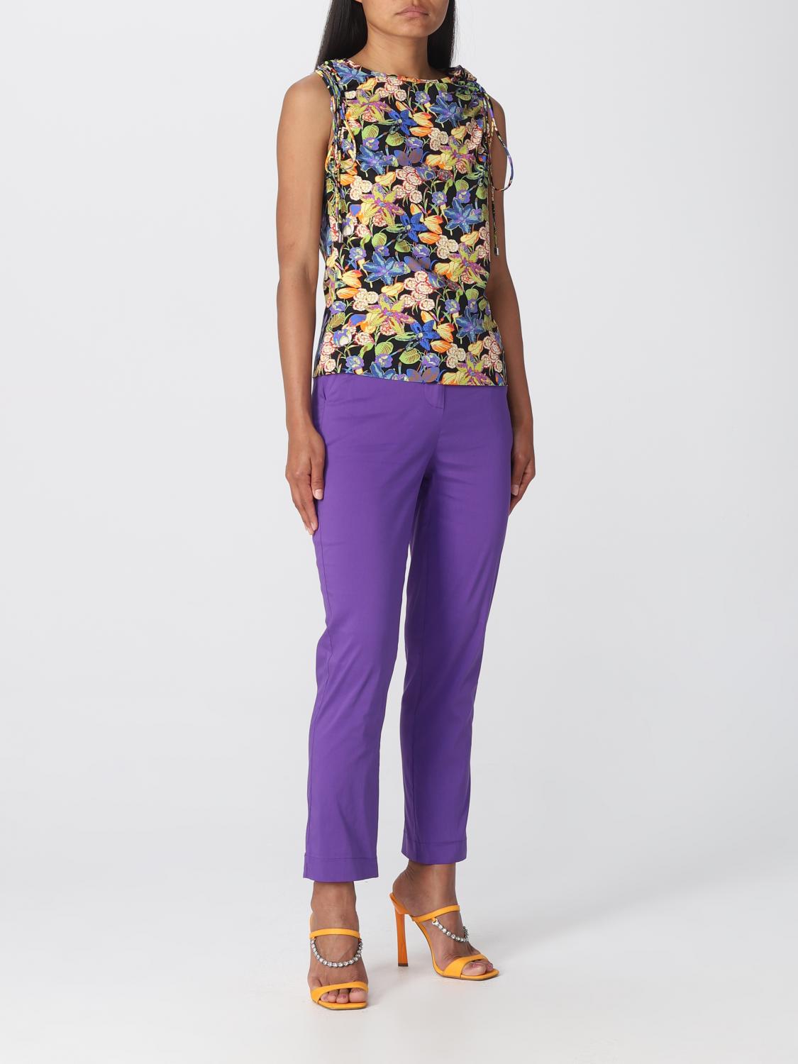 PATRIZIA PEPE PANTALONI: Pantalone Patrizia Pepe in misto cotone, Viola - Img 2