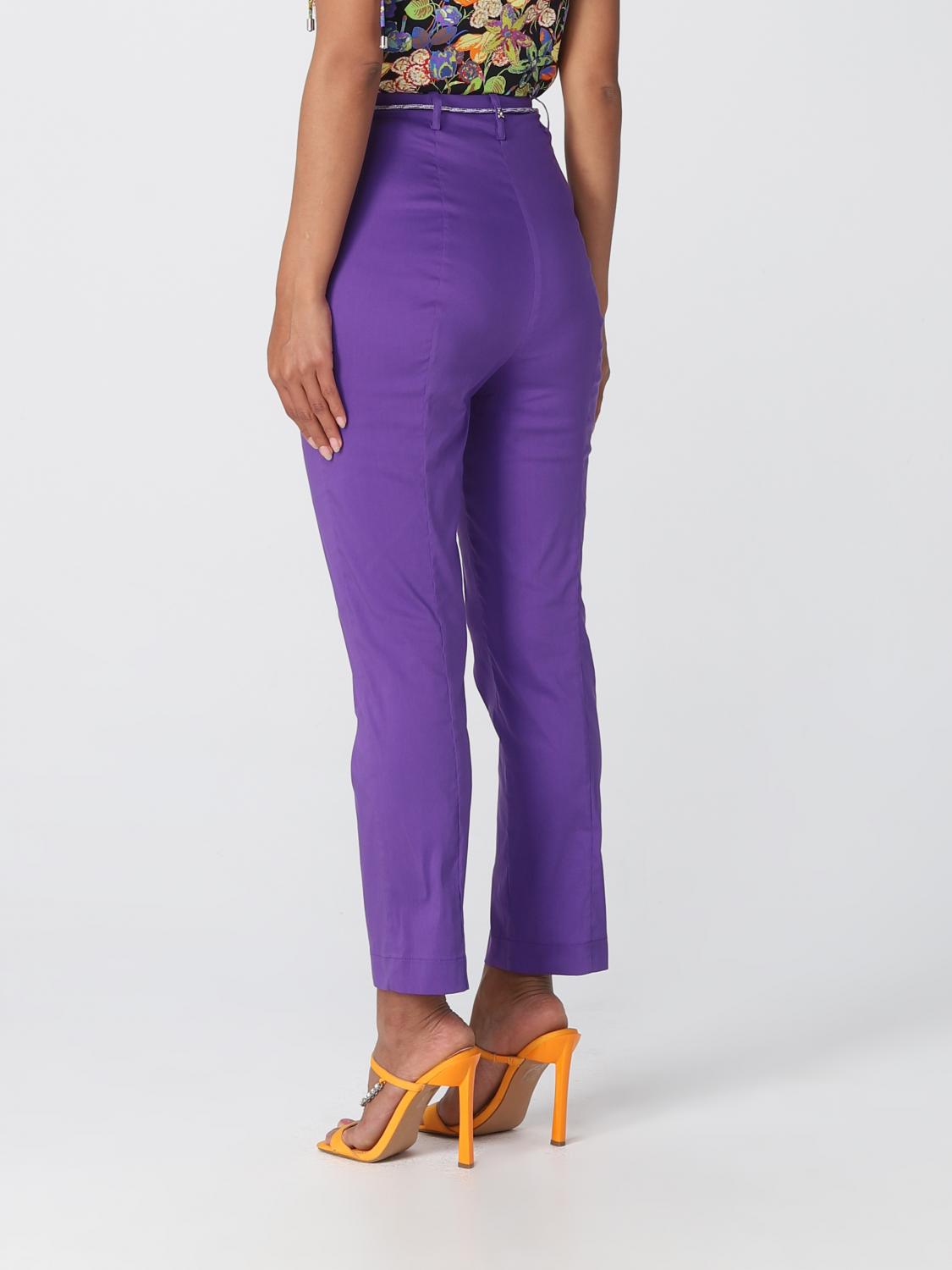 PATRIZIA PEPE PANTALONI: Pantalone Patrizia Pepe in misto cotone, Viola - Img 3