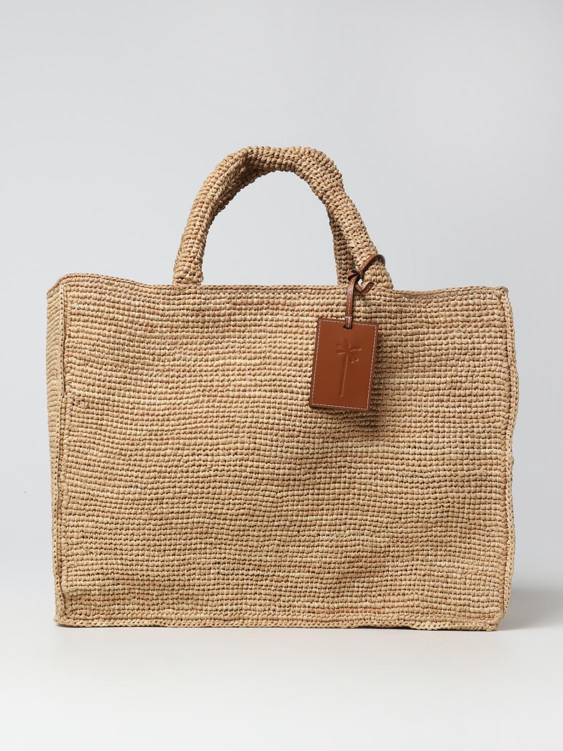 MANEBI BORSA TOTE: Borsa Manebi in rafia intrecciata, Beige - Img 1