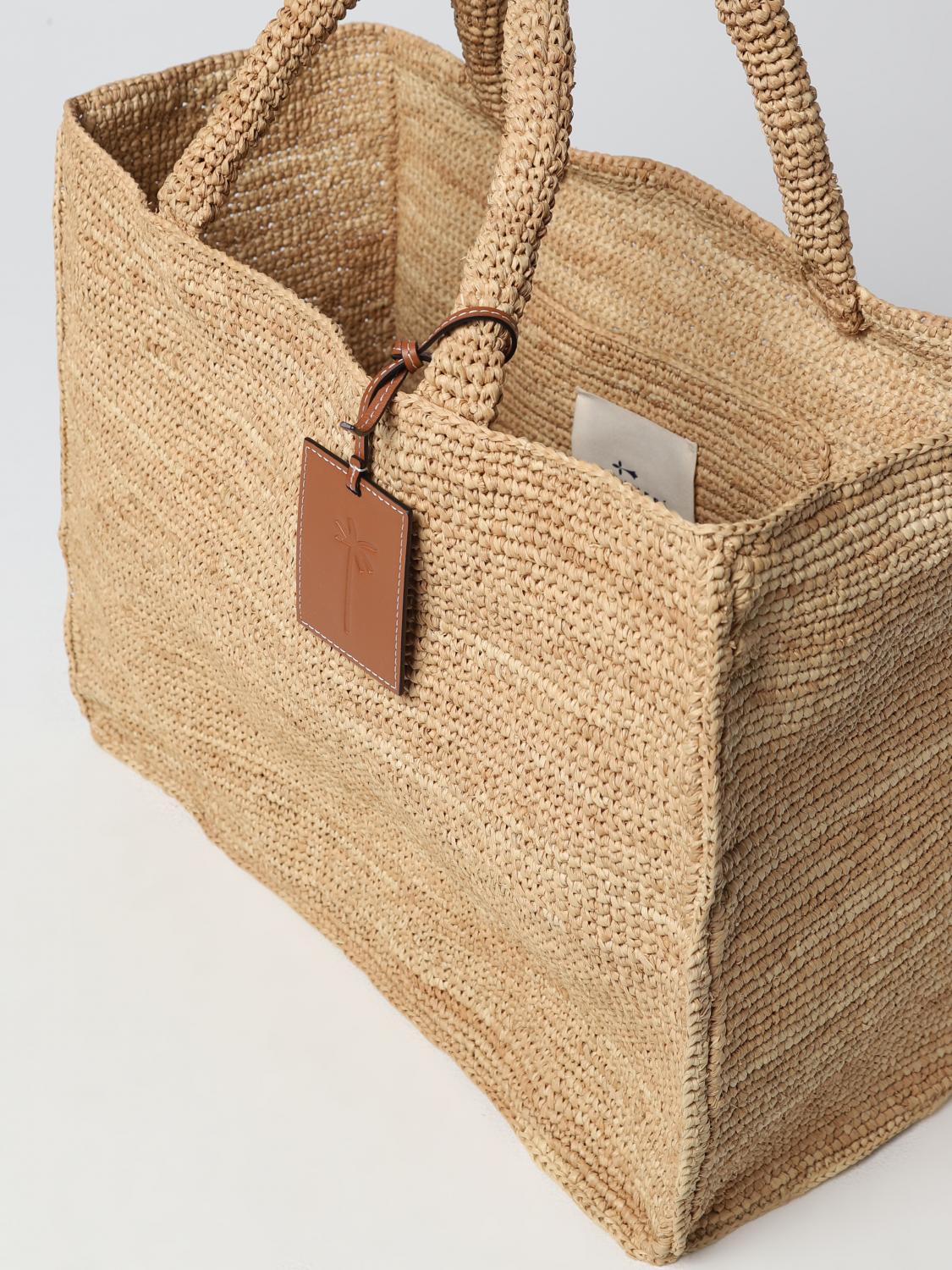 MANEBI BORSA TOTE: Borsa Manebi in rafia intrecciata, Beige - Img 3
