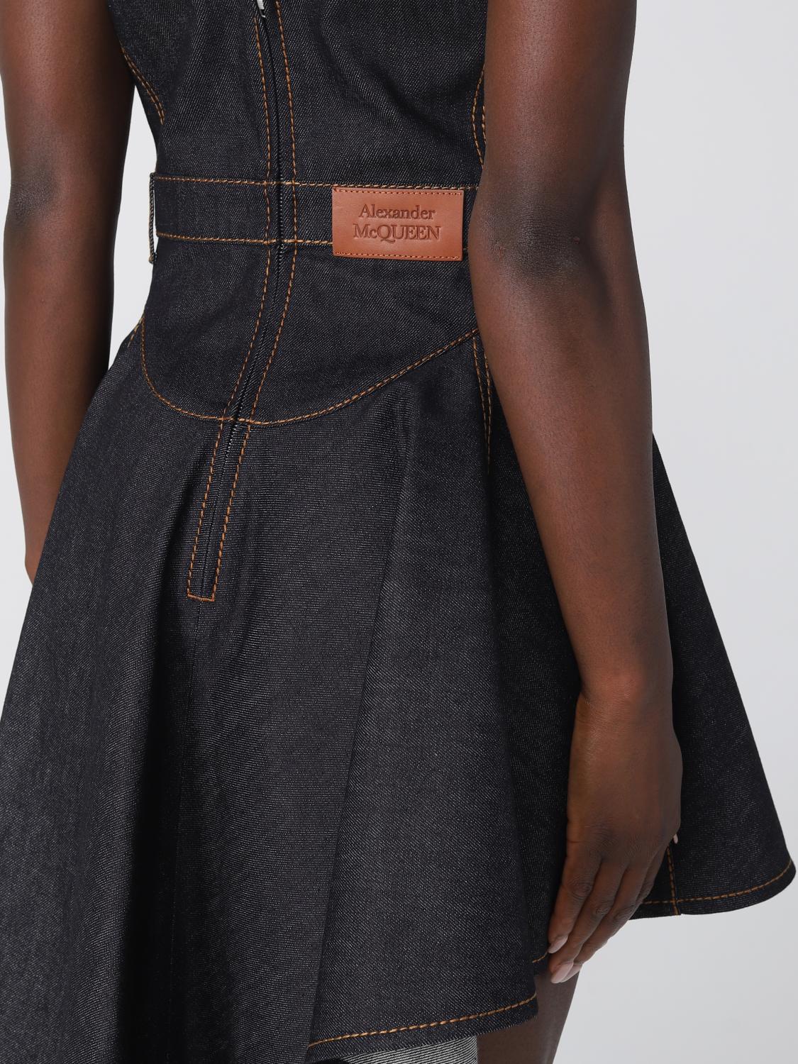 MCQUEEN KLEID: Kleid damen McQueen, Grau - Img 4