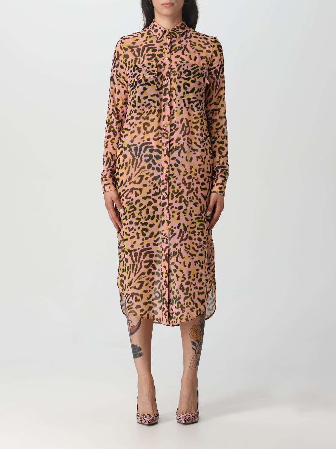 Just Cavalli Gonna Midi In Denim Con Stampa Animalier | Gonna Donna In Gabardine