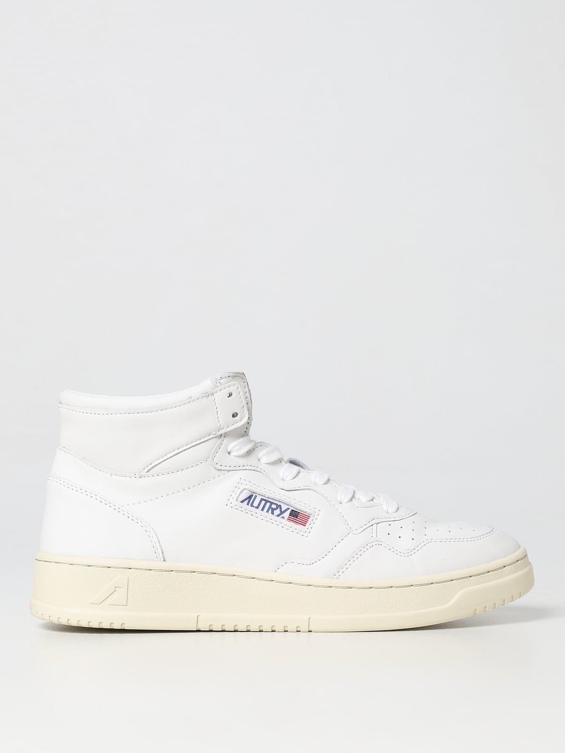 AUTRY SNEAKERS: Sneakers Medalist Mid Autry in pelle, Bianco - Img 1