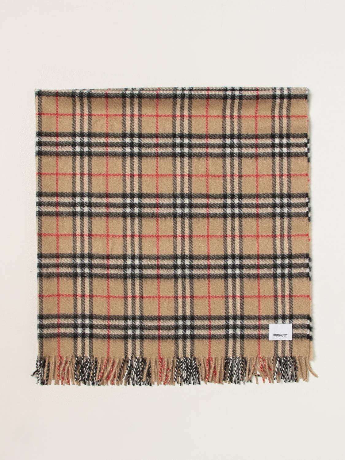 BURBERRY SCARF: Boy's scarf kids Burberry, Beige - Img 1