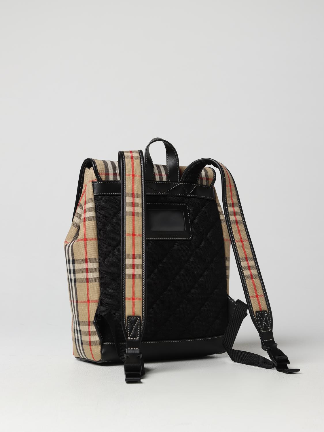 Burberry Dewey backpack in check cotton - Beige | 8054120  display picture 1