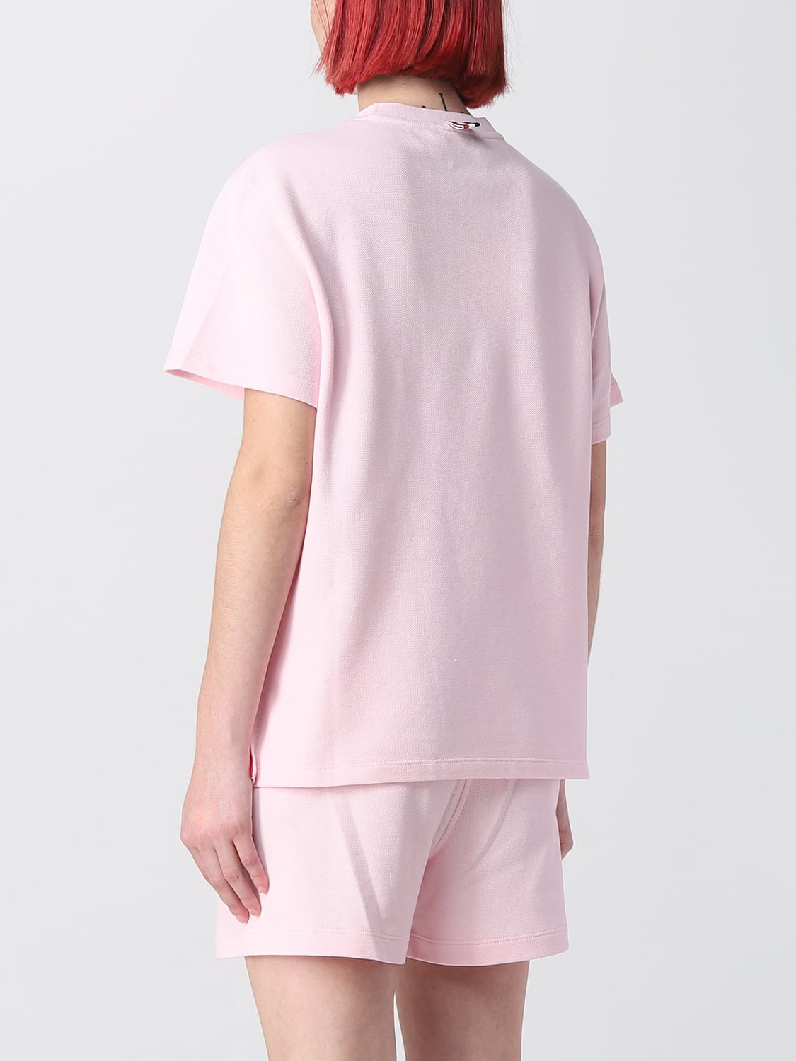 THOM BROWNE T-SHIRTS: T-shirt Thom Browne in cotone piquet, Rosa - Img 3