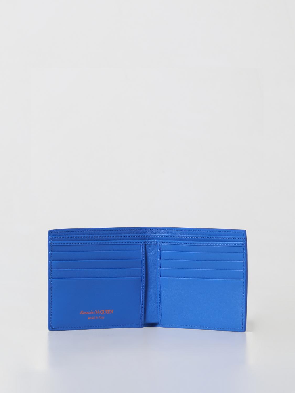 MCQUEEN WALLET: McQueen wallet in leather, Blue - Img 2