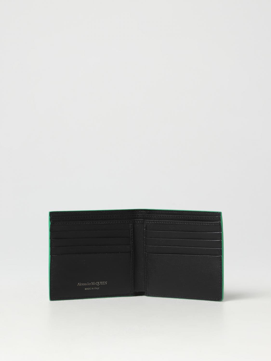MCQUEEN WALLET: McQueen wallet in leather, Green - Img 2