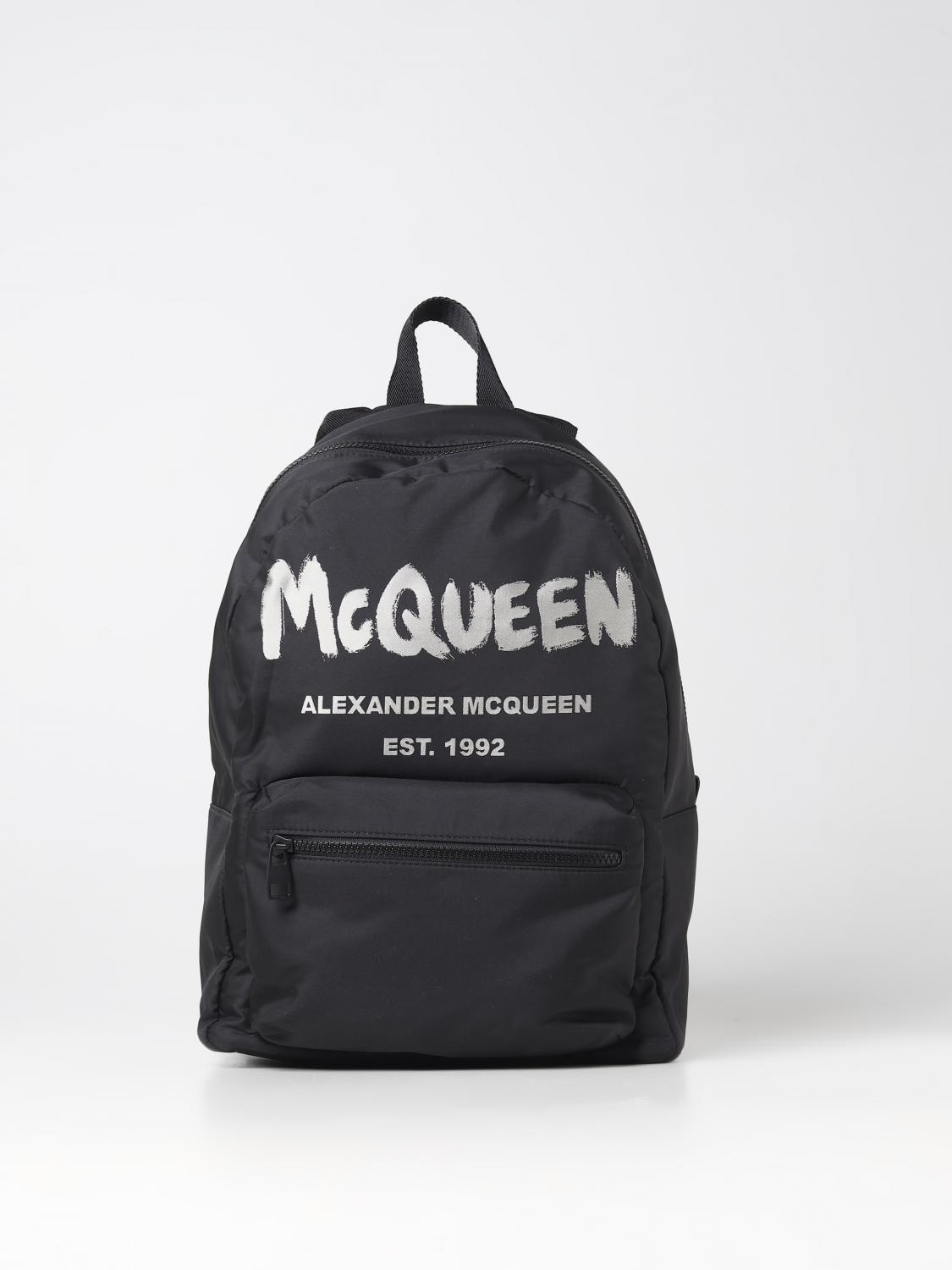MCQUEEN BACKPACK: McQueen Graffiti backpack in nylon, Black - Img 1