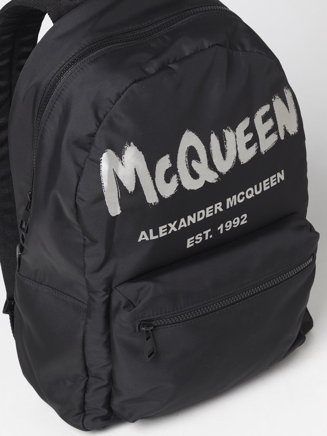 MCQUEEN BACKPACK: McQueen Graffiti backpack in nylon, Black - Img 3