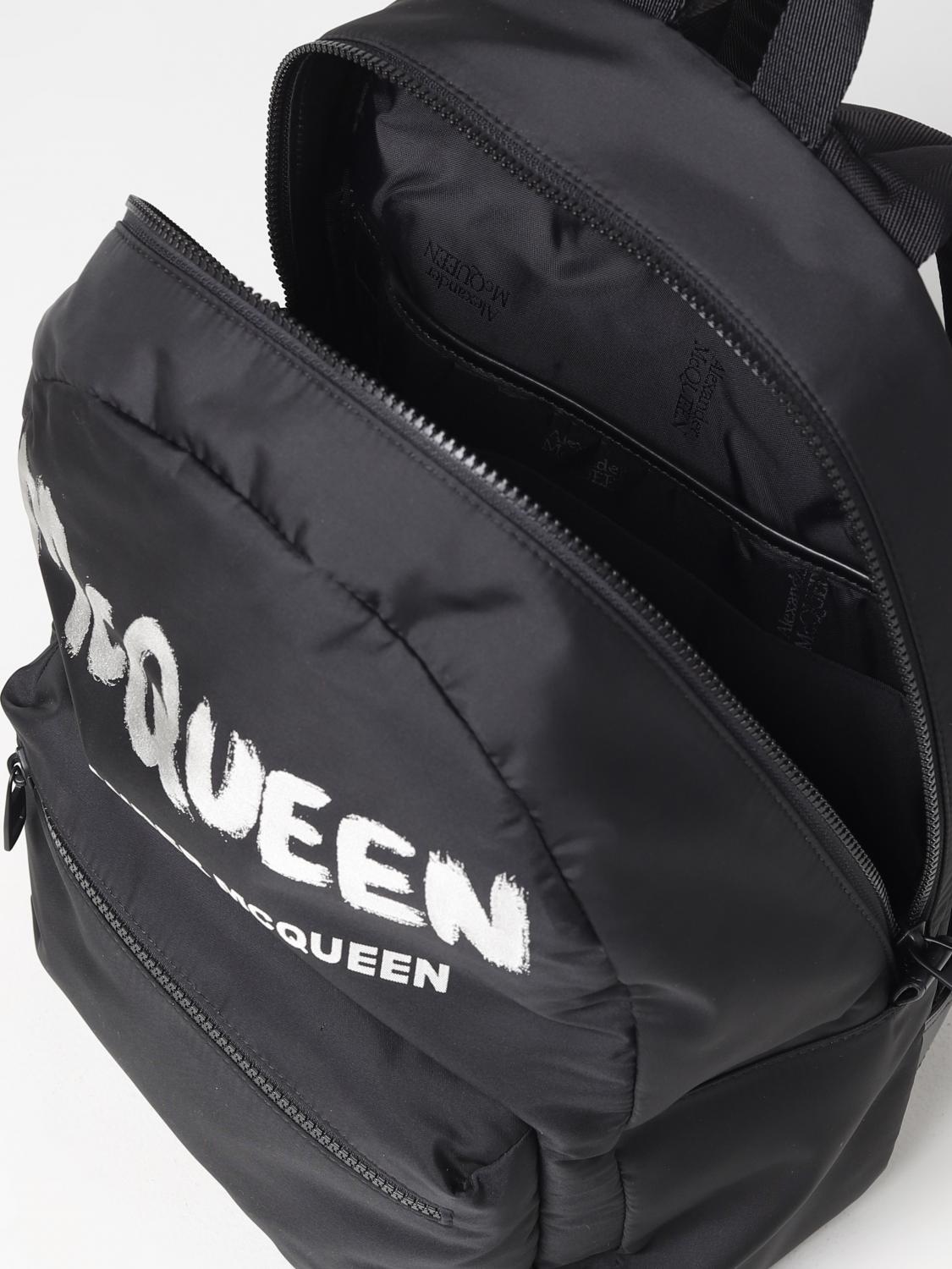 MCQUEEN BACKPACK: McQueen Graffiti backpack in nylon, Black - Img 4