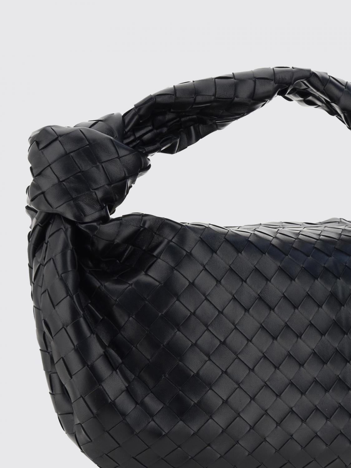 BOTTEGA VENETA BORSA A SPALLA: Borsa Jodie Bottega Veneta in pelle intrecciata, Nero - Img 3