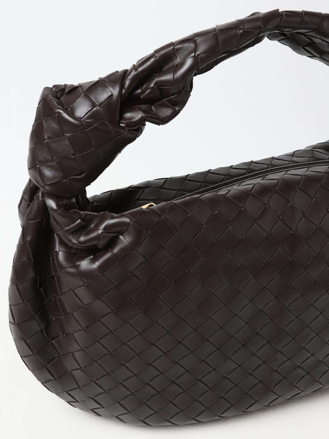 BOTTEGA VENETA BORSA A SPALLA: Borsa Jodie Bottega Veneta in pelle intrecciata, Marrone - Img 4