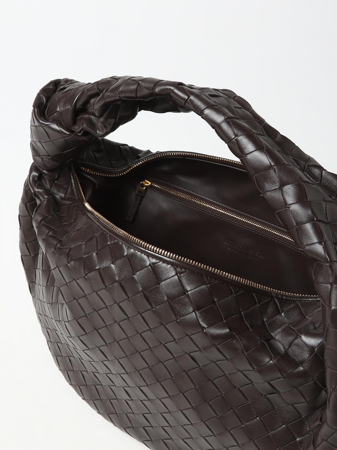 BOTTEGA VENETA BORSA A SPALLA: Borsa Jodie Bottega Veneta in pelle intrecciata, Marrone - Img 5