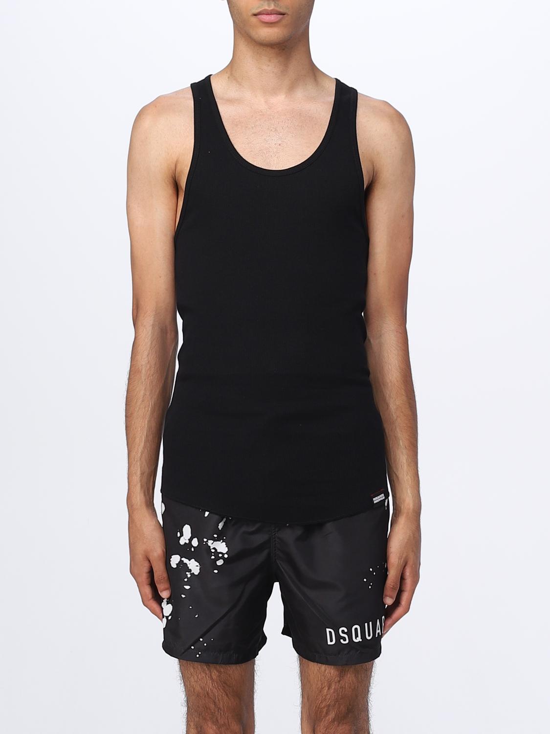 DSQUARED2: tank top in cotton - Black | Dsquared2 tank top
