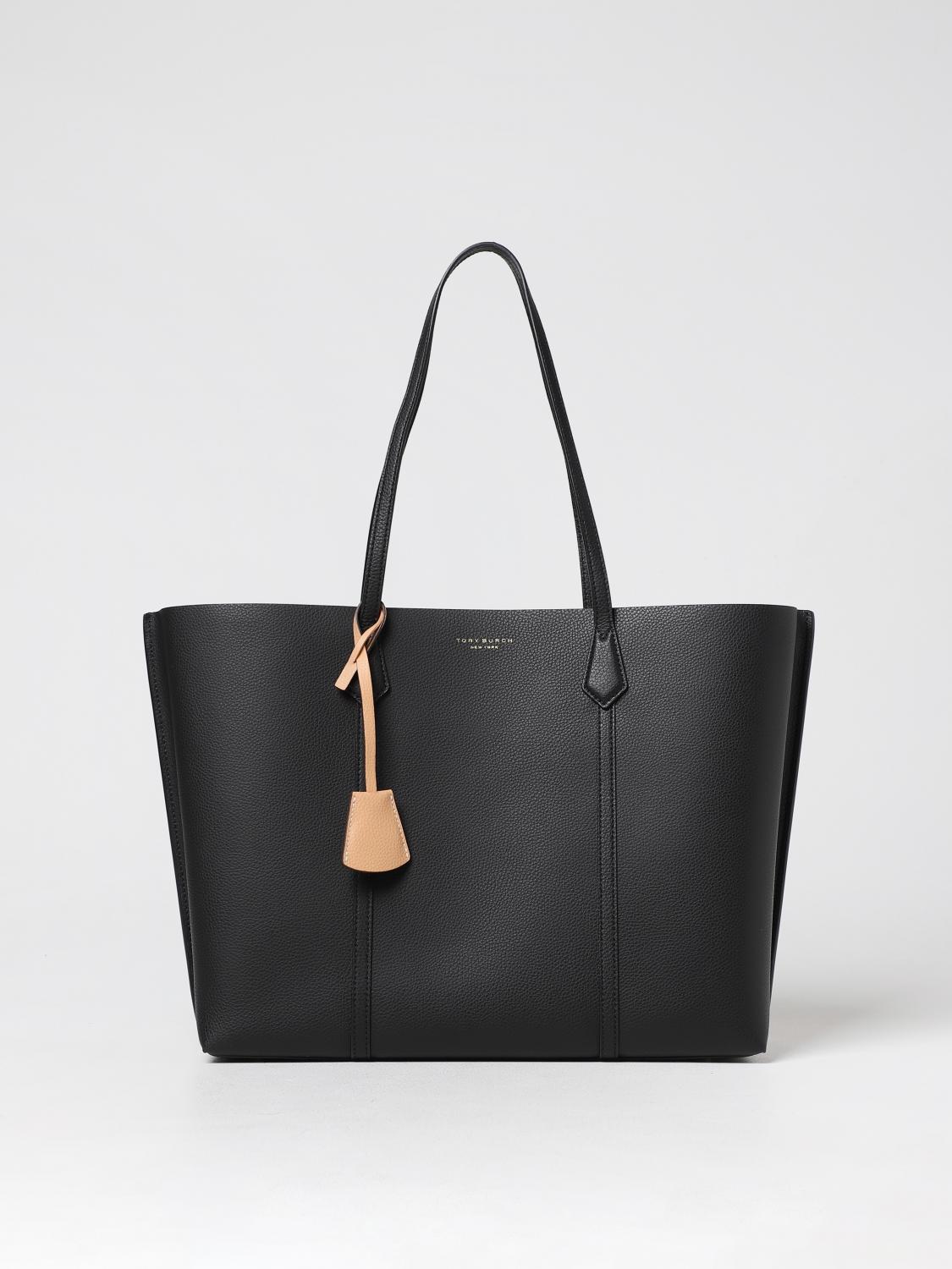 TORY BURCH BORSA TOTE: Borsa Perry Tory Burch in pelle a grana, Nero - Img 1