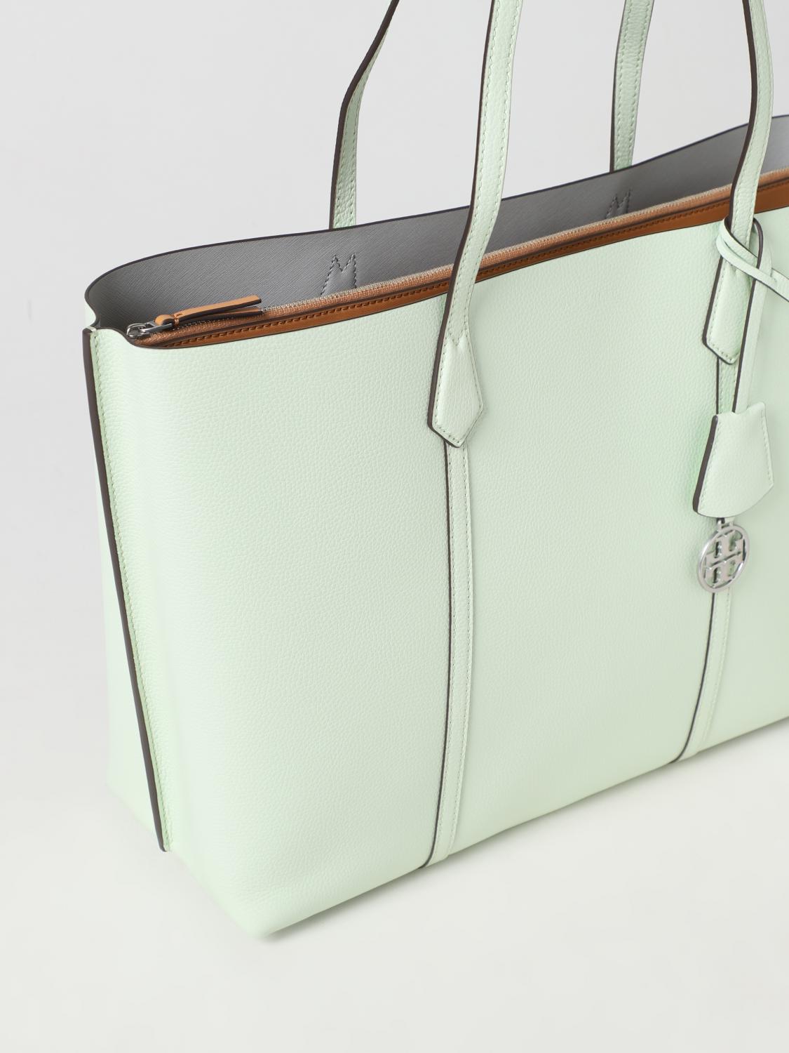 TORY BURCH BORSA TOTE: Borsa Perry Tory Burch in pelle a grana, Verde - Img 3