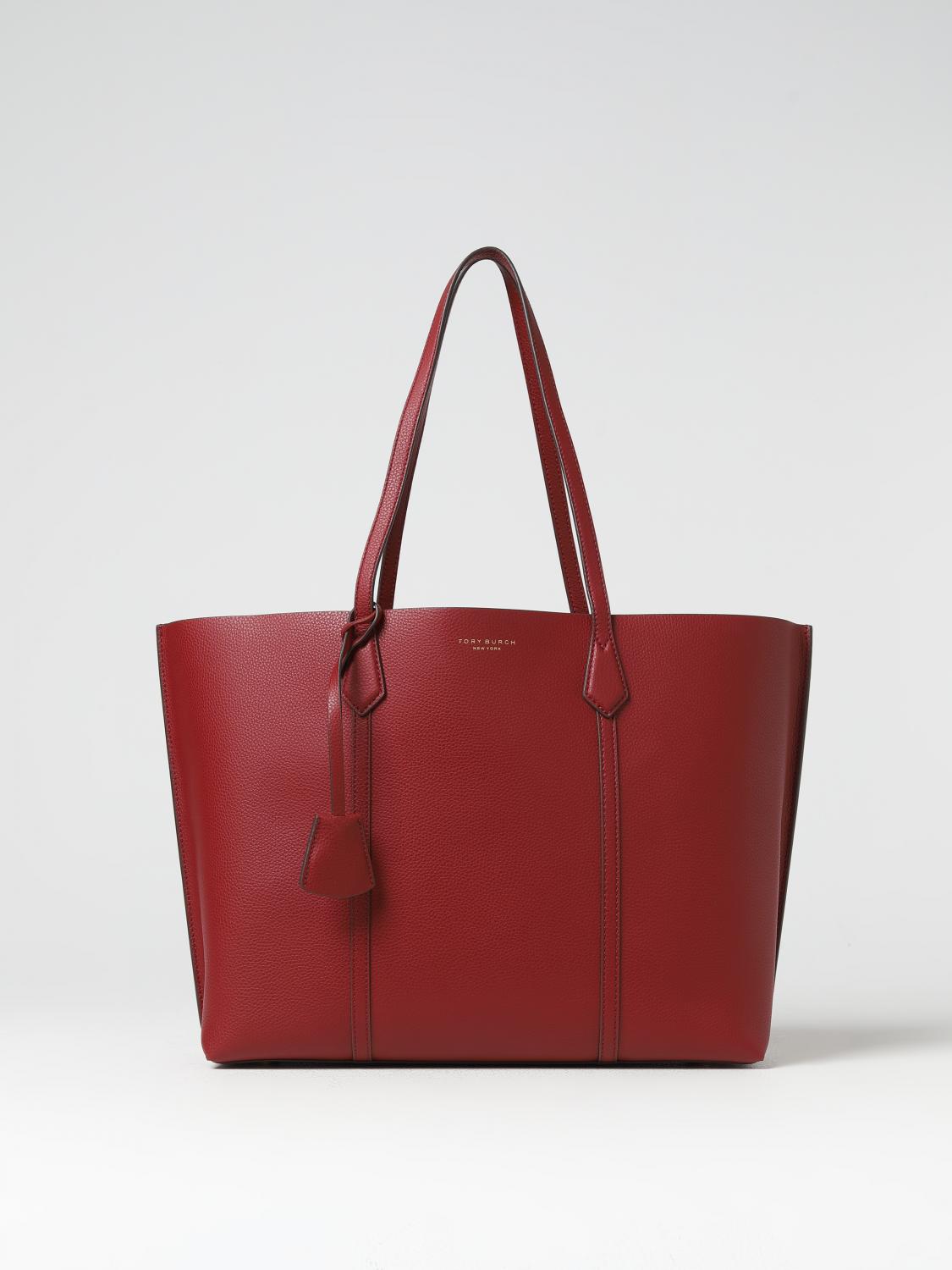 TORY BURCH BORSA TOTE: Borsa Perry Tory Burch in pelle a grana, Rosso - Img 1