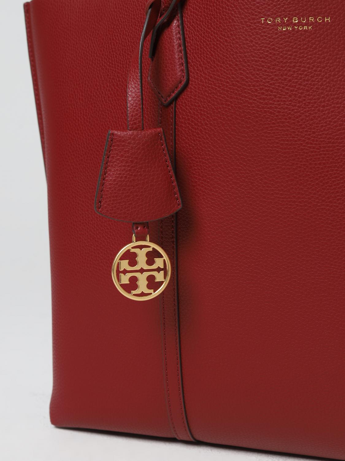TORY BURCH BORSA TOTE: Borsa Perry Tory Burch in pelle a grana, Rosso - Img 3