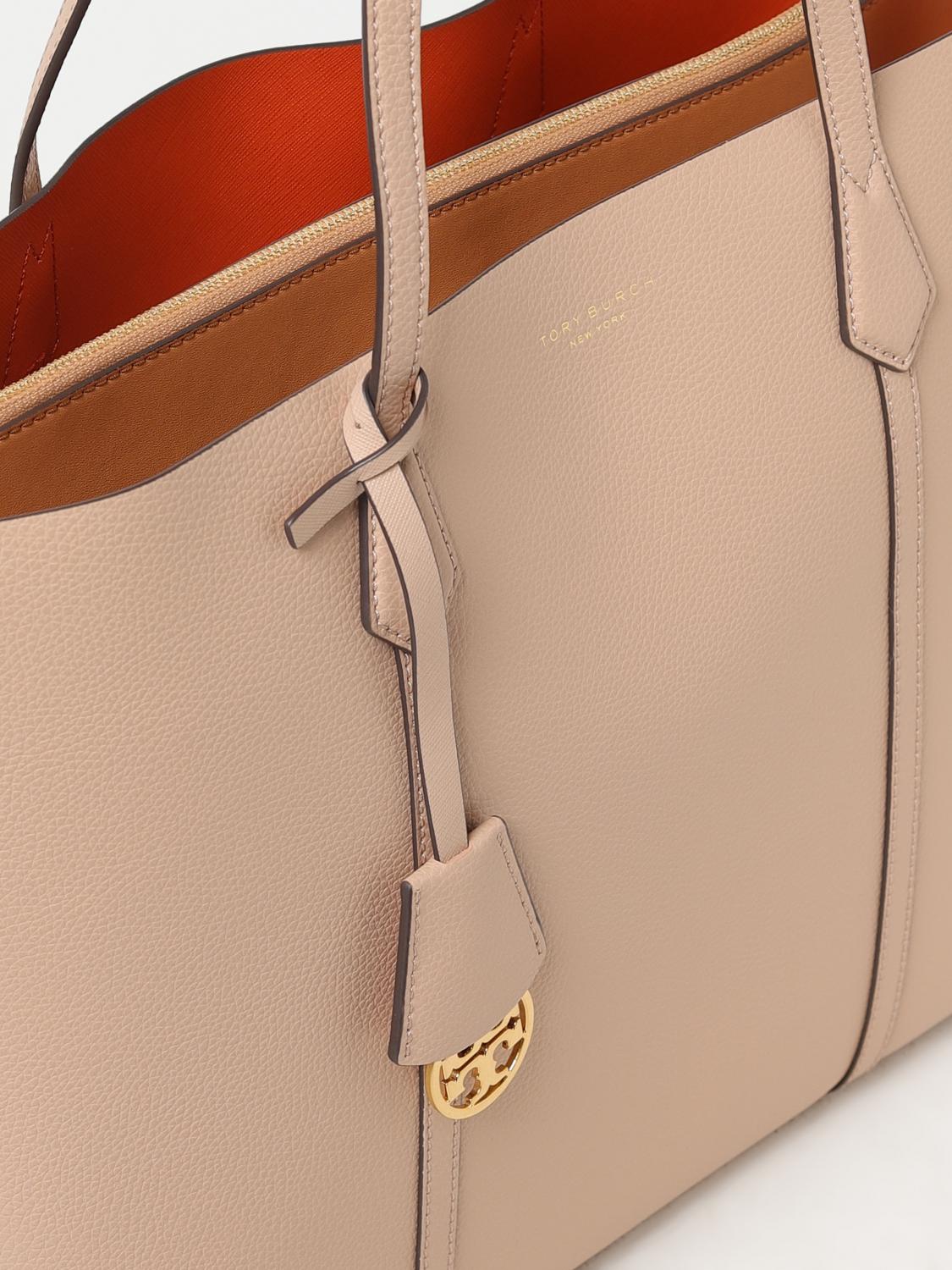 TORY BURCH BORSA TOTE: Borsa Perry Tory Burch in pelle a grana, Beige - Img 3