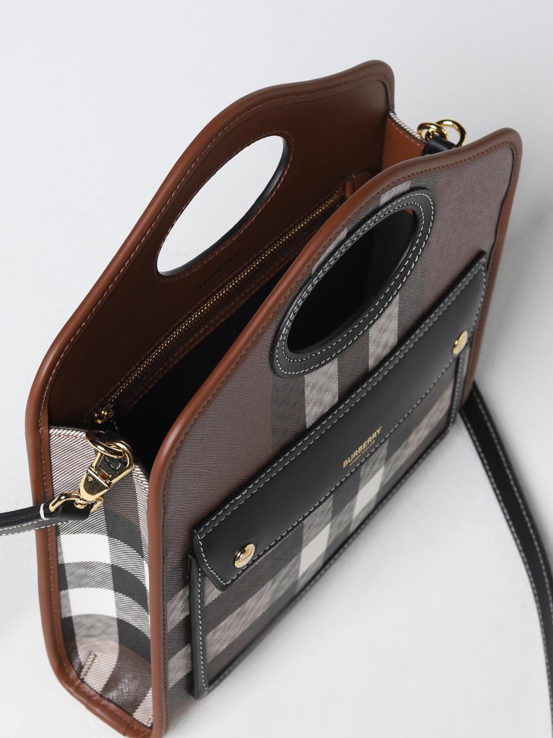 Burberry bag in Dark Birch print coated saffiano fabric - Brown