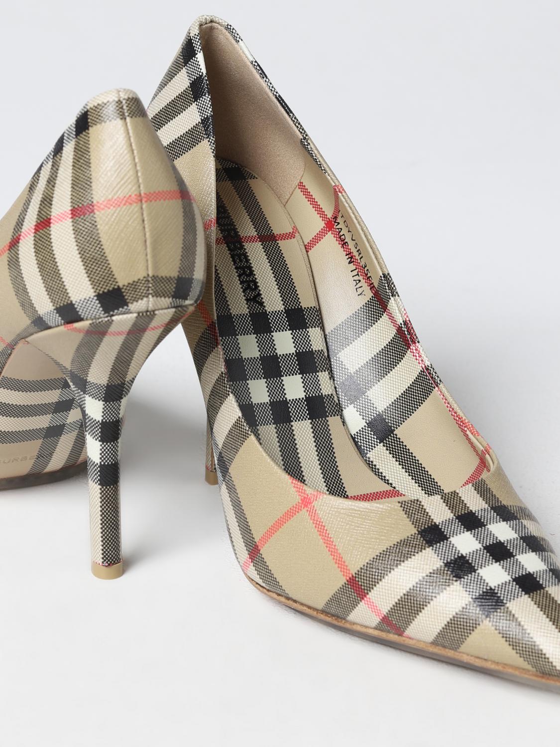 Burberry Aubri Vintage Check pumps in saffiano leather - Beige